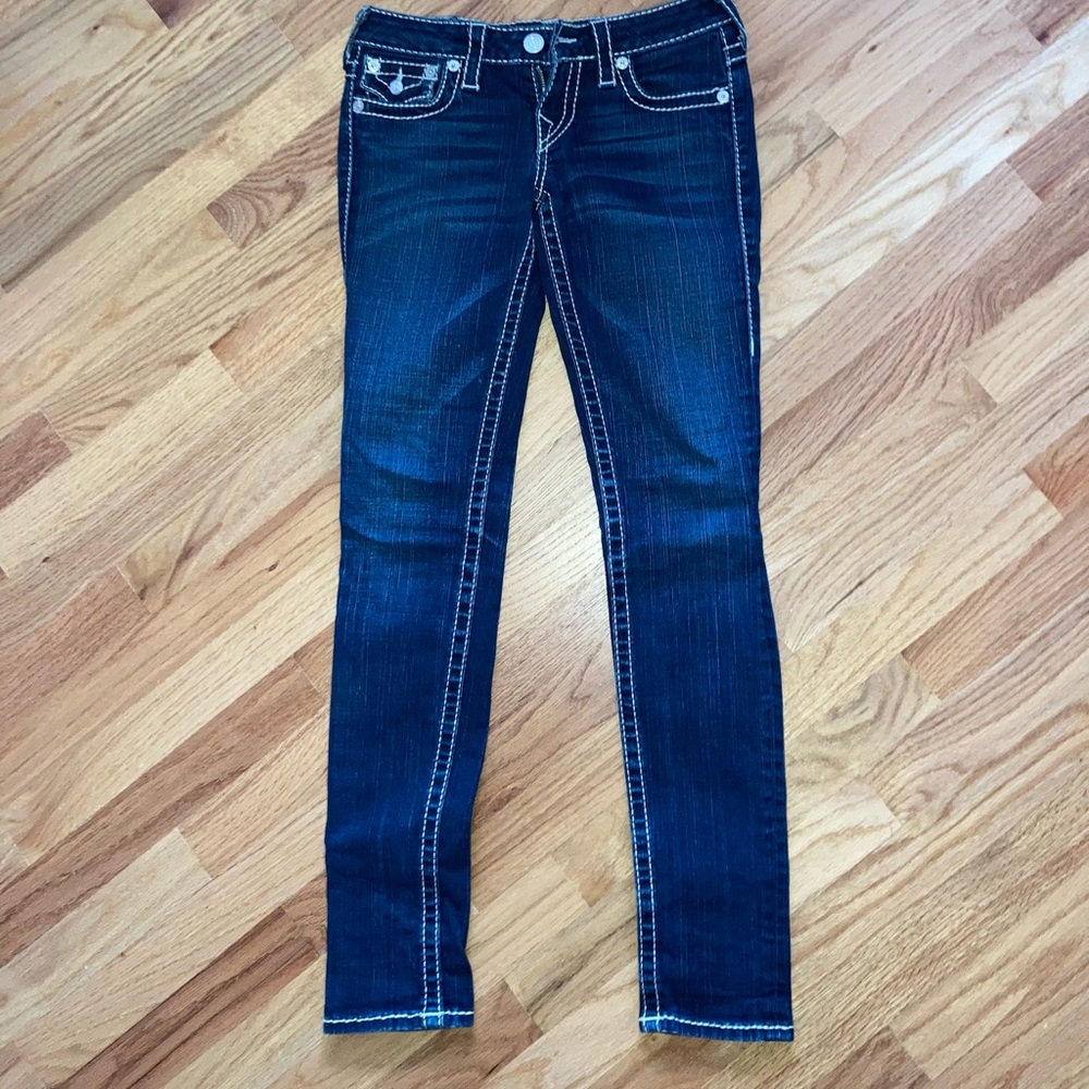 TRUE RELIGION SIZE 26 DARK BLUE SKINNY JEANS